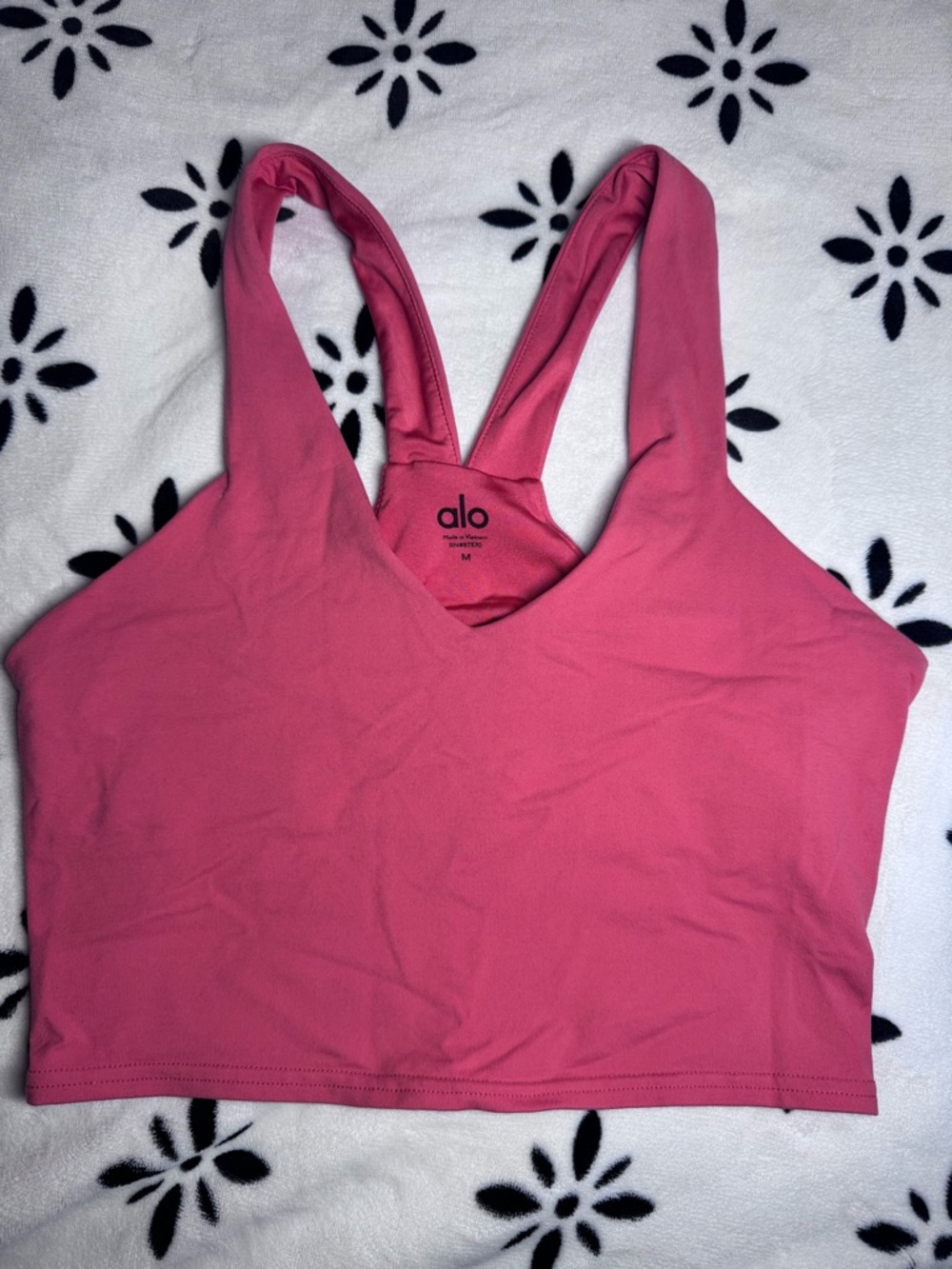 ALO Yoga Pink Racerback Crop Tank Top